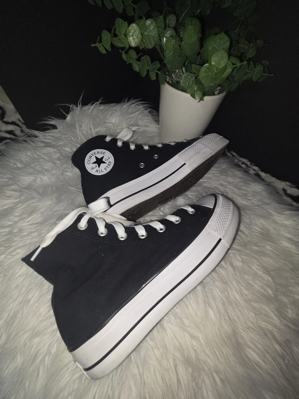 Converse Chuck Taylor All Star Black Platform High Top Sneakers. Size 9 - Picture 9 of 15